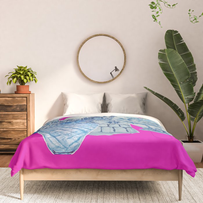Hot Pink Blue and White Ginger Jars  Comforter Gallery Image 3