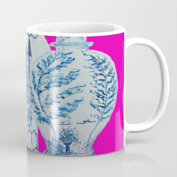 Hot Pink Blue and White Ginger Jars  Coffee Mug Gallery Image 1