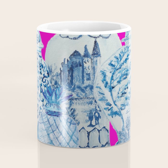 Hot Pink Blue and White Ginger Jars  Coffee Mug Gallery Image 4