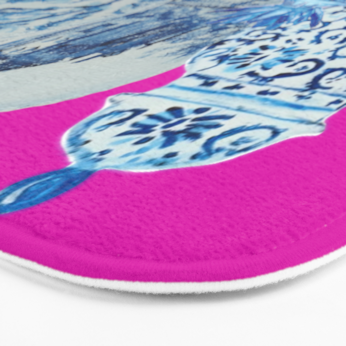Hot Pink Blue and White Ginger Jars  Bath Mat Gallery Image 3