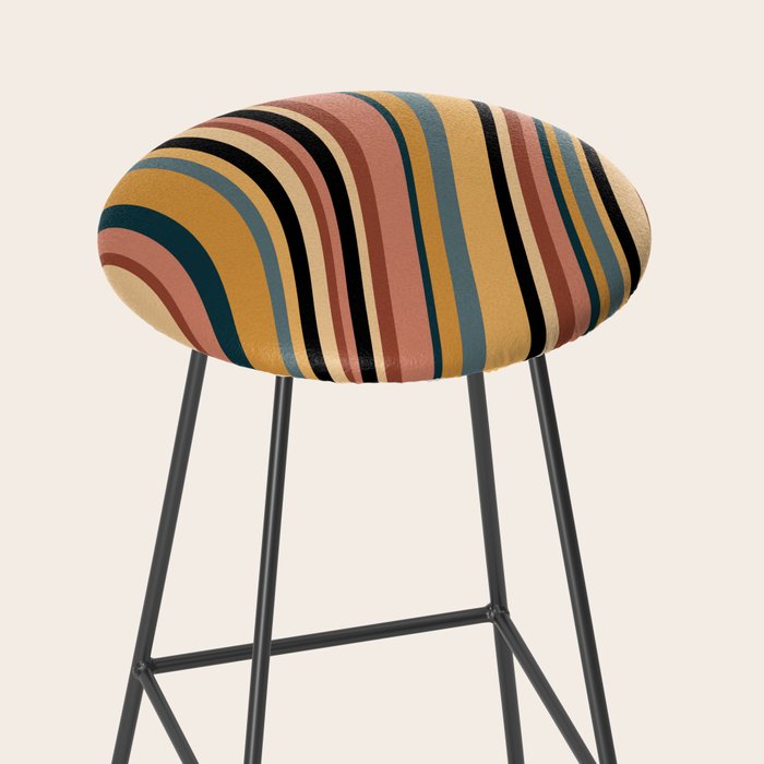 Wavy Stripes X - Vintage Neutral Stool Gallery Image 2