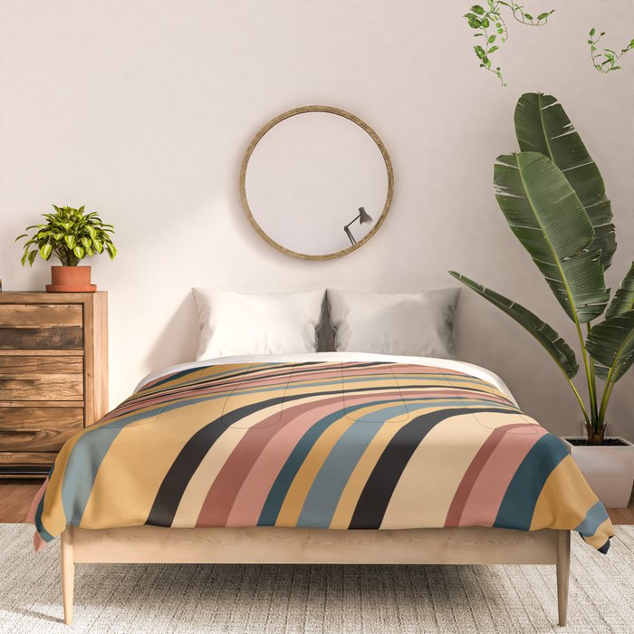 Wavy Stripes X - Vintage Neutral Comforter Gallery Image 3