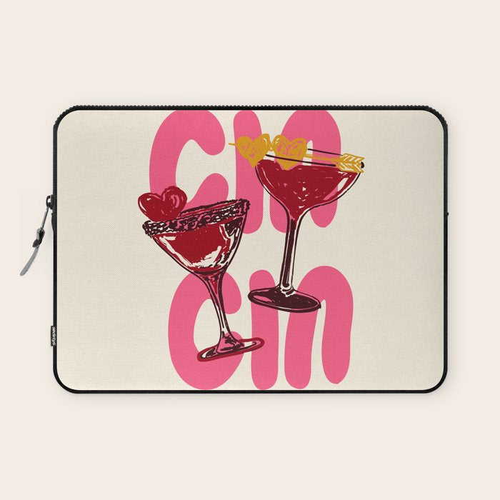 Cin Cin Heart Cocktail Illustration Laptop Sleeve Gallery Image 1