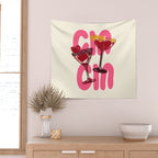 Cin Cin Heart Cocktail Illustration Wall Tapestry Gallery Image 2