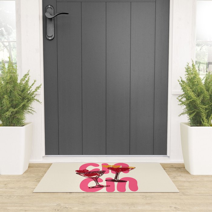 Cin Cin Heart Cocktail Illustration Welcome Mat Gallery Image 3