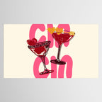 Cin Cin Heart Cocktail Illustration Tablecloth Gallery Image 2