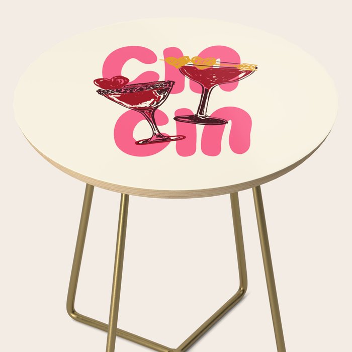 Cin Cin Heart Cocktail Illustration Side Table Gallery Image 2