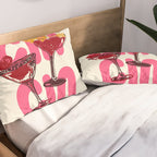 Cin Cin Heart Cocktail Illustration Pillow Sham Gallery Image 2