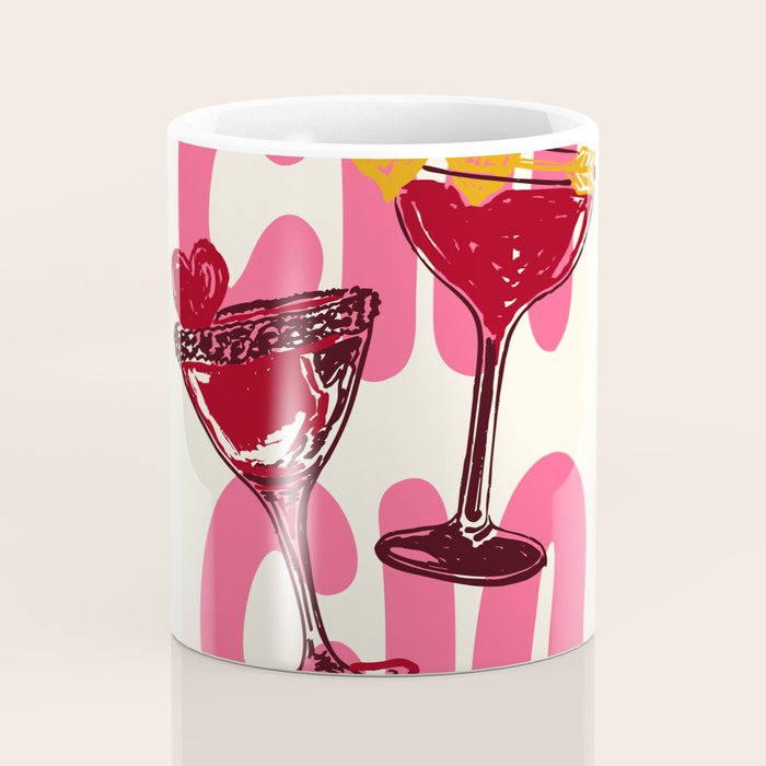 Cin Cin Heart Cocktail Illustration Coffee Mug Gallery Image 4