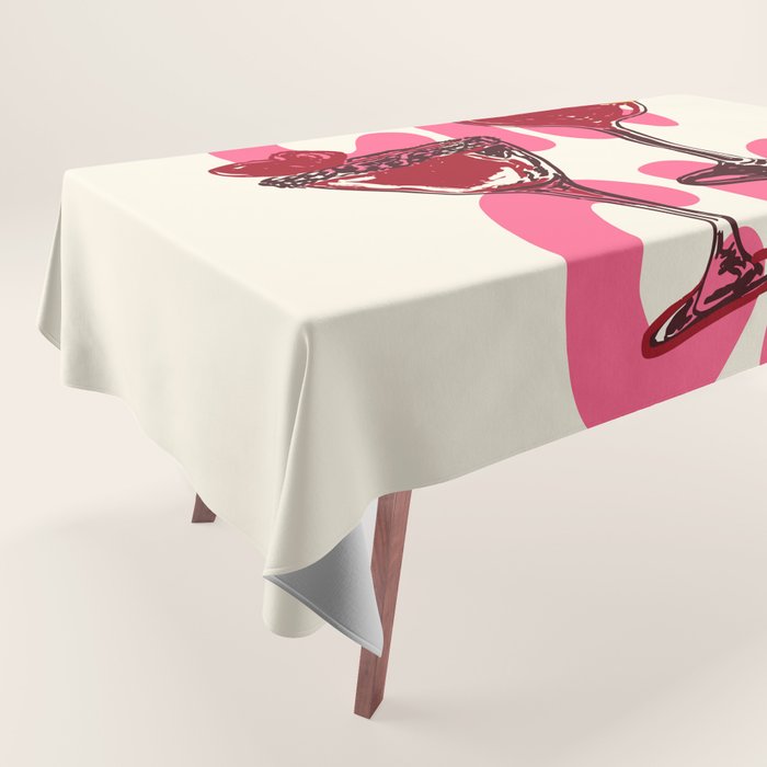 Cin Cin Heart Cocktail Illustration Tablecloth Gallery Image 1