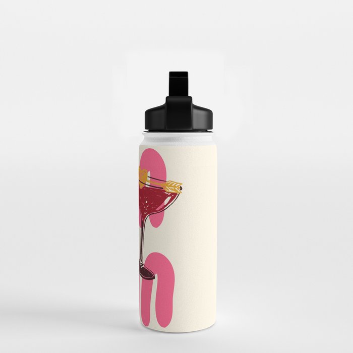 Cin Cin Heart Cocktail Illustration Water Bottle Gallery Image 2