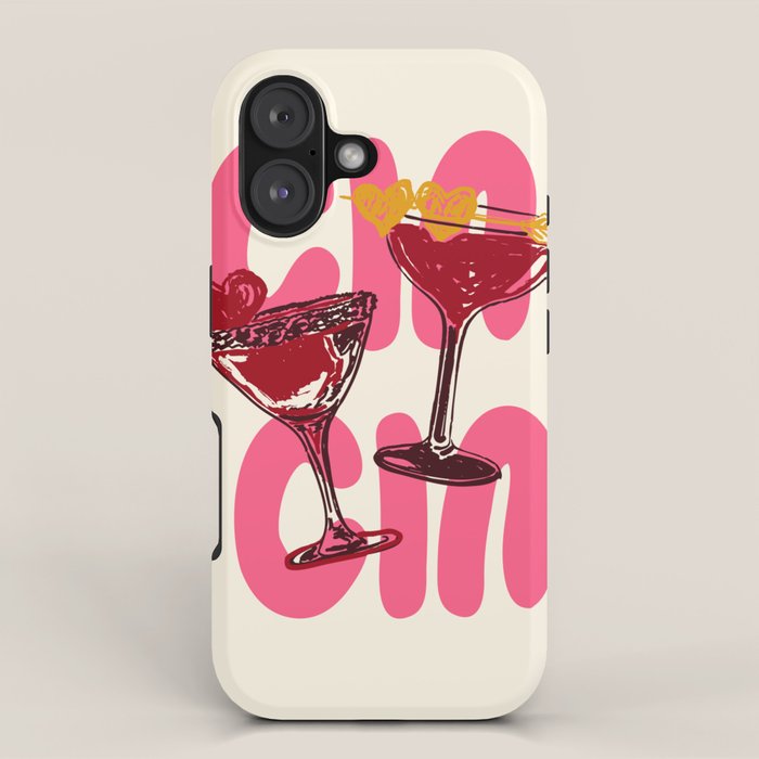 Cin Cin Heart Cocktail Illustration iPhone Case Gallery Image 1