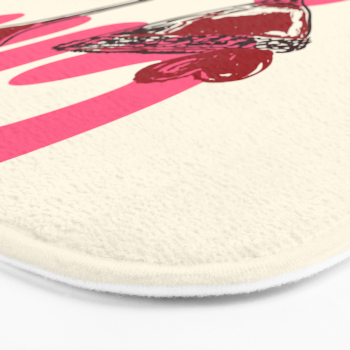 Cin Cin Heart Cocktail Illustration Bath Mat Gallery Image 3