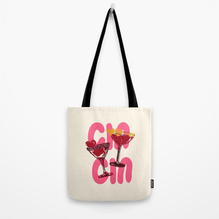 Cin Cin Heart Cocktail Illustration Tote Bag Gallery Image 2