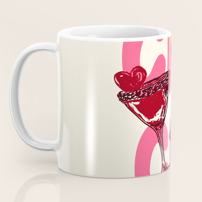 Cin Cin Heart Cocktail Illustration Coffee Mug Gallery Image 3