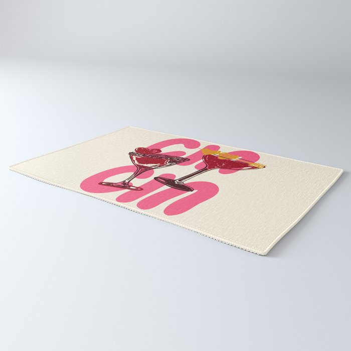 Cin Cin Heart Cocktail Illustration Rug Gallery Image 3