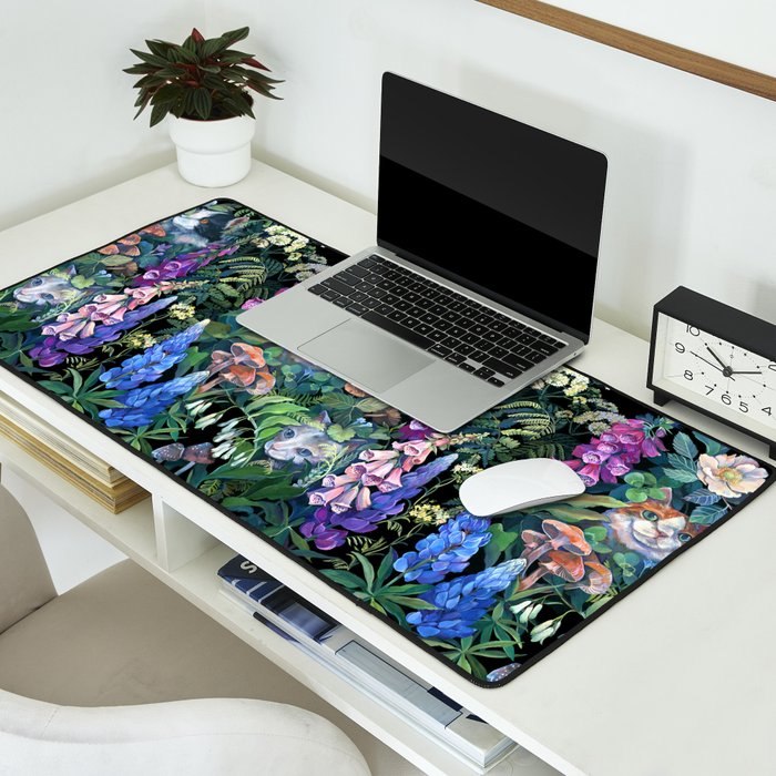 Cats Flower Garden Desk Mat Gallery Image 2