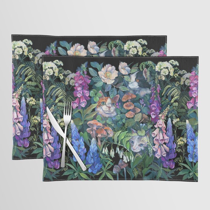 Cats Flower Garden Placemat Gallery Image 1