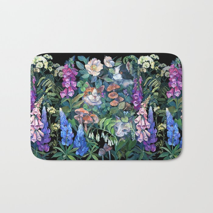 Cats Flower Garden Bath Mat Gallery Image 1