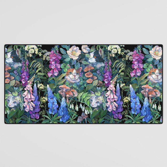 Cats Flower Garden Desk Mat Gallery Image 3