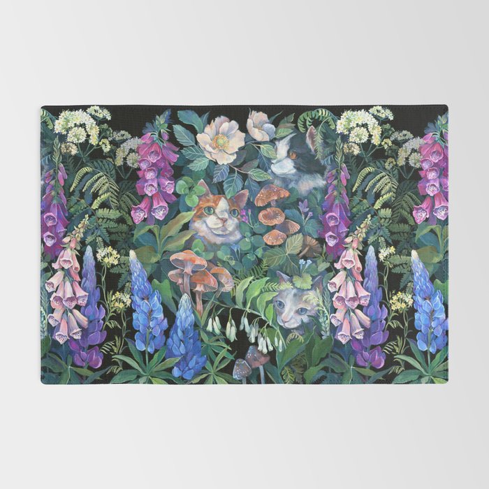 Cats Flower Garden Rug Gallery Image 2