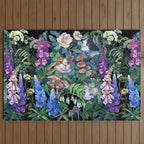 Cats Flower Garden Outdoor Rug Gallery Image 2