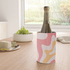 Retro Liquid Swirl Abstract Pattern Blush Pink Mustard Aqua Wine Chiller Gallery Image 4