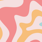 Retro Liquid Swirl Abstract Pattern Blush Pink Mustard Aqua Coffee Mug Gallery Image 2