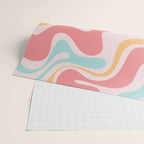 Retro Liquid Swirl Abstract Pattern Blush Pink Mustard Aqua Wrapping Paper Gallery Image 2