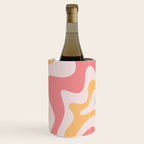 Retro Liquid Swirl Abstract Pattern Blush Pink Mustard Aqua Wine Chiller Gallery Image 1