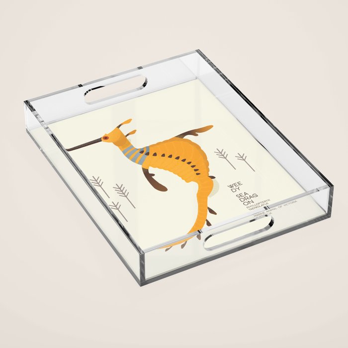 Weedy Seadragon, Marine Animal of Victoria, Australia Acrylic Tray Gallery Image 1