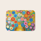 Many Abstract Flowers in a Gold Vase Bath Mat Gallery Image 1
