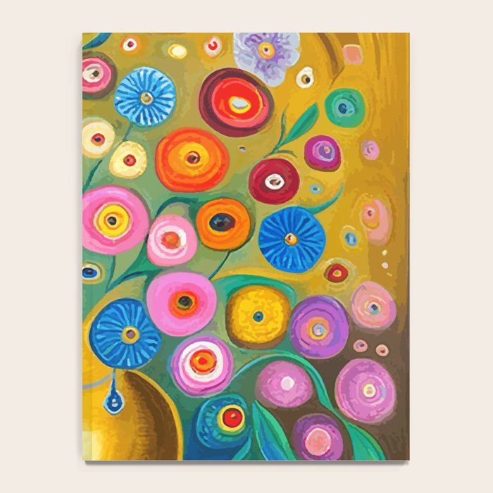 Many Abstract Flowers in a Gold Vase Notebook Gallery Image 4