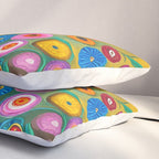 Many Abstract Flowers in a Gold Vase Pillow Sham Gallery Image 3