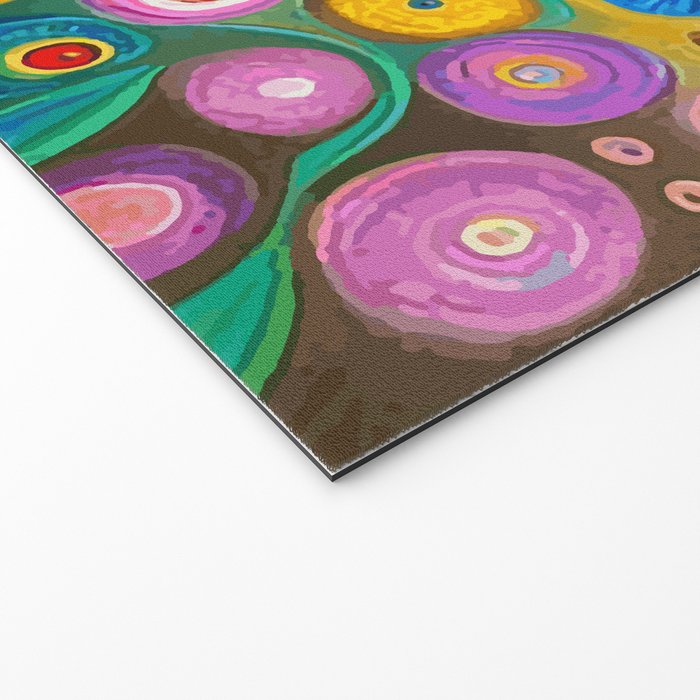 Many Abstract Flowers in a Gold Vase Welcome Mat Gallery Image 2