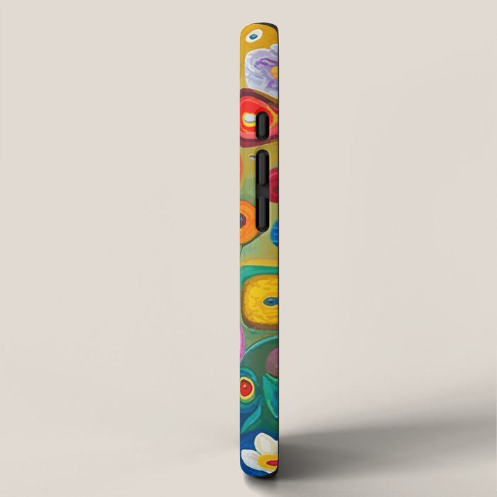 Many Abstract Flowers in a Gold Vase iPhone Case Gallery Image 2