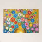 Many Abstract Flowers in a Gold Vase Welcome Mat Gallery Image 1