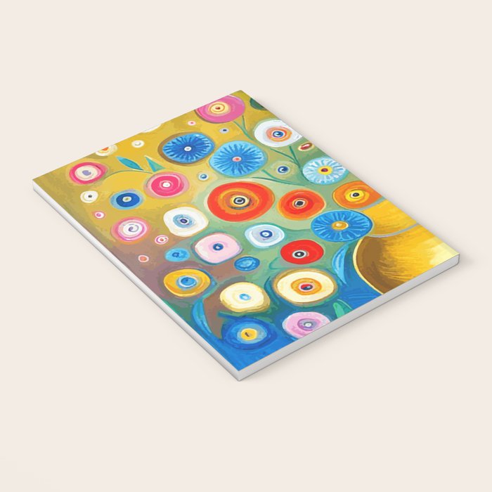 Many Abstract Flowers in a Gold Vase Notebook Gallery Image 3