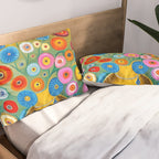 Many Abstract Flowers in a Gold Vase Pillow Sham Gallery Image 2