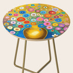 Many Abstract Flowers in a Gold Vase Side Table Gallery Image 2