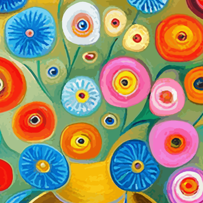 Many Abstract Flowers in a Gold Vase Coffee Mug Gallery Image 2