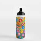 Many Abstract Flowers in a Gold Vase Water Bottle Gallery Image 2