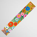 Many Abstract Flowers in a Gold Vase Table Runner Gallery Image 3