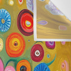 Many Abstract Flowers in a Gold Vase Wall Tapestry Gallery Image 3