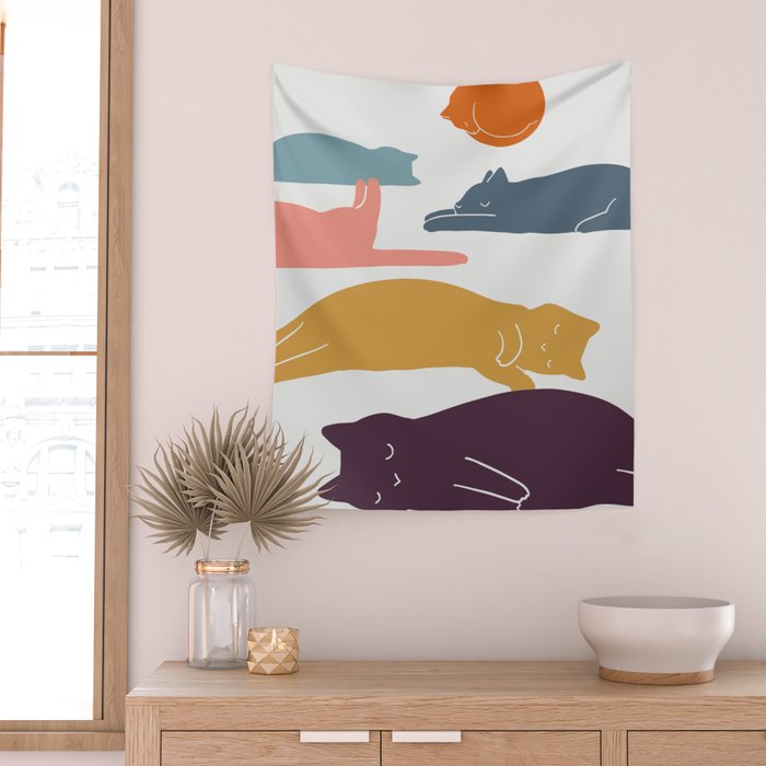 Cat Landscape 11 Wall Tapestry Gallery Image 2