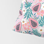 Tropical Pastel Papayas and Vibrant Palm Leaves Pillow Sham Gallery Image 4