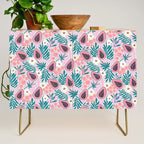 Tropical Pastel Papayas and Vibrant Palm Leaves Credenza Gallery Image 1