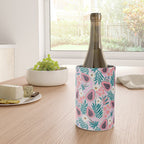Tropical Pastel Papayas and Vibrant Palm Leaves Wine Chiller Gallery Image 4