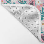 Tropical Pastel Papayas and Vibrant Palm Leaves Bath Mat Gallery Image 2