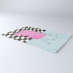 Pink Wavy Vase with Checkerboard Pattern Rug Gallery Image 3